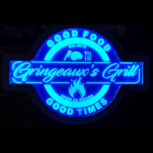 Custom Barbecue LED Wall Sign Neon Light - 4 Sizes 7 Colors Changing Switch Control Grill Bbq Neon Sign Wood Acrylic Grill Neon Sig