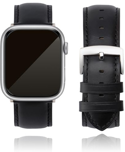 CORROPELLE Bracelet en Cuir Compatible avec Apple Watch 49mm 46mm 45mm 44mm 42mm Homme Femme, Bracelets de Montre en Cuir Véritable Remplacement pour iWatch Series 10 9 8 7 6 5 4 3 2 1 SE2/1 Ultra2/1