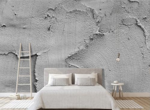 Fototapete Blumen 3D Tapeten 3D Effekt Wohnzimmer Schlafzimmer Vliestapete Retro Nostalgisch Shabby Zement Wandstreifen Muster Natur Grau Graffiti Steinoptik Kinder Tapeten