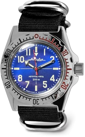 Vostok | Amphibia 110648 Automatik-Armbanduhr mit Selbstaufzug, Schwarz, Taucher