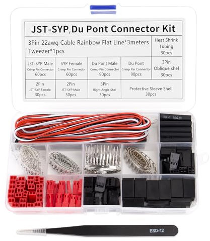SCOOYUCK JST 60 Sets Stecker 2 Polig, Du-pont Modellbau Stecker 3 polig, Kompatibel mit JST SYP Futaba, Geeignet für Ferngesteuerte DIY-Autos und Flugmodelle.