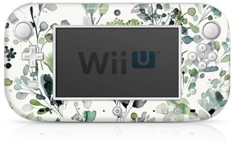 DeinDesign Skin kompatibel mit Nintendo Wii U Gamepad Folie Sticker Eukalyptus Wasserfarbe Blumen