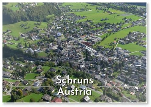 Kühlschrankmagnet Österreichische Alpen: Airshot von Schruns im Montafon Valley