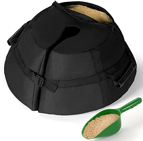 HIDOWNY Sonnenschirmständer, Schirmständer bis zu 80 Lbs, Ständer Schirmhalter, Auffüllbare Sandsäcke mit Plastikschaufel, Basis füR Alle Arten von Sonnenschirmen (Rund)