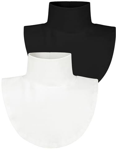 MELLIEX 2 Pièces Faux Col Roulé Femme, Col Détachable en Coton Amovible pour Femmes