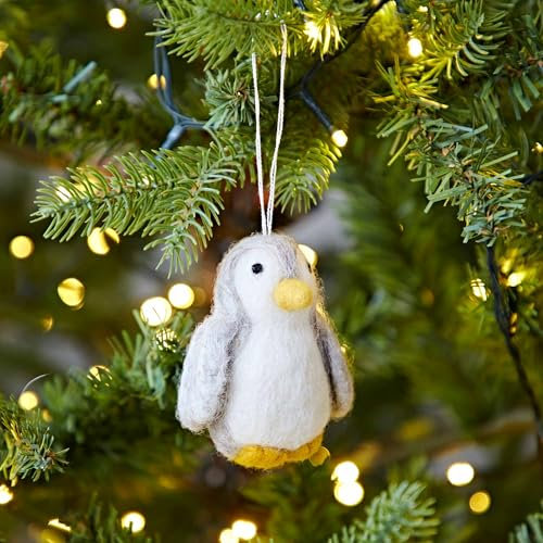 Felt Penguin Christmas Decoration - Felted Ornament - Wool Christmas Bauble - Felt Handmade Xmas Décor - Classic Tree Ornament