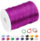 CAMAL 2mm Fil Nylon pour Bracelet, 100m Fil Bracelet Cordon Satin Cordon Bracelet Coulissant Coloré Ficelle Collier pour Pendentif, Perles, Creation Bijoux, DIY Artisanat (Rouge rosé)