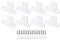 sourcing map 8pcs Barn Door Floor Guide, POM Universal Sliding Barn Door Hardware, Flat Bottom Track Guide Swing Stopper Fit for Bypass Closet Pocket Doors Non-Slotted Floor Guide, White