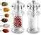 ​2-in-1 Combination Pepper Mill and Salt Shaker,Adjustable Grind Precision Combination Pepper Mill and Salt Shaker,Manual Mill Grinders for Kitchen - Clear Acrylic and Stainless Steel Spice Mills
