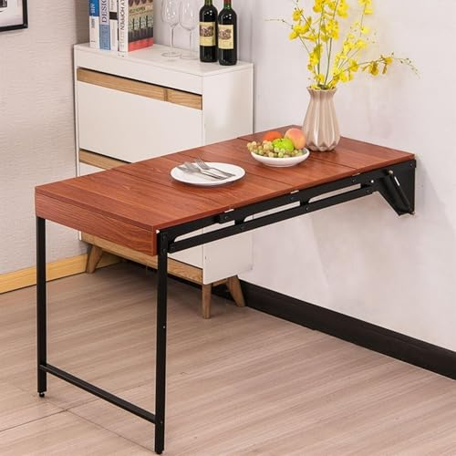 Computertisch Klapptisch aus Holz Wandmontierter Schreibtisch Küchenständer Schwebender Esstisch Computertisch Büroklapptisch Küchentisch Balkontisch Geeignet for Küche, Büro, Schlafzimmer, Balkon(Tea