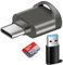 AXFEE Lecteur de Carte Micro SD, Adaptateur de Lecteur de Carte mémoire de USB C avec USB C a USB A, USB C vers TF, Micro SD SDXC SDHC, Convient pour Téléphones Galaxy, Ordinateurs Portables, MacBook