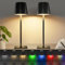 Nigecue LED Tischlampe Kabellos, Dimmbare Touch LED Akku Tischleuchte mit 3 Farbmodi und RGB Farbwechsel, IP54 Wasserdicht, 4800mAh Wiederaufladbar Lampe für Nachttisch Schreibtisch Wohnzimmer (2)