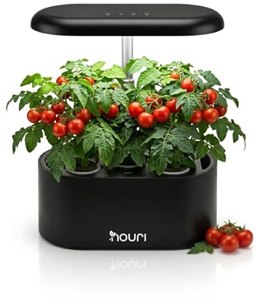 Nouri 5-Pod Smart Garden | mit Basilikum Alter Sorten | Hydroponic System | Smart Garden für Indoor Garten & Indoor Kräutergarten | LED-Pflanzenlampe | Einfache Bedienung