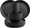 FUNYKICH 18PCS Black Plastic Plates and Bowls Set, Unbreakable Kids Dinnerware, Microwave & Dishwasher Safe