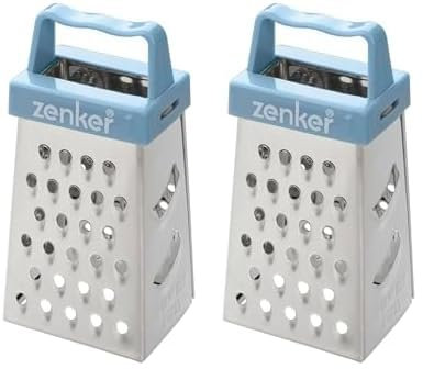 Zenker 44995.0 Mini Grattugia, Acciaio, Cielo/Argento, 7.5 x 3.7 x 2.5 cm (Confezione da 2)