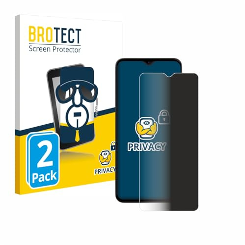 BROTECT Blickschutzfolie für ZTE Blade A35e | 2 Stück Anti-Spy Displayschutz Made in Germany Smartphones und Handys Privacy Screen Protector Blaulichtfilter Klare Folie
