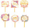 6PCS Happy Birthday Cake Topper Butterfly CupCake Toppers Acrylic Happy Birthday Cake Toppers Flower Cupcake Topper Decorations for Girls Women's Various Party Anniversary Pastries Decorations(Gold)