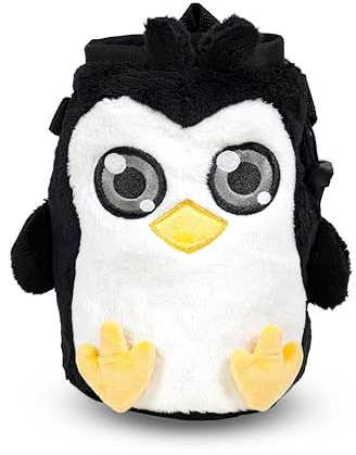 Chalk Bag for Rock Climbing - Cute Penguin Chalk Bag for Bouldering, Gym, Indoor & Outdoor Climbing with Adjustable Belt, Brush Holder & Carabiner