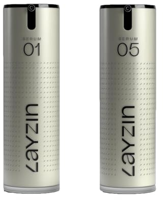 LAYZIN Vitality DUO Serum 01 und Serum 05 für empfindliche Haut mit Hyaluronsäure, Panthenol, SymCalmin, Woresana – Duftfreie feuchtigkeitsspendende und beruhigende Gesichtspflege für die tägliche