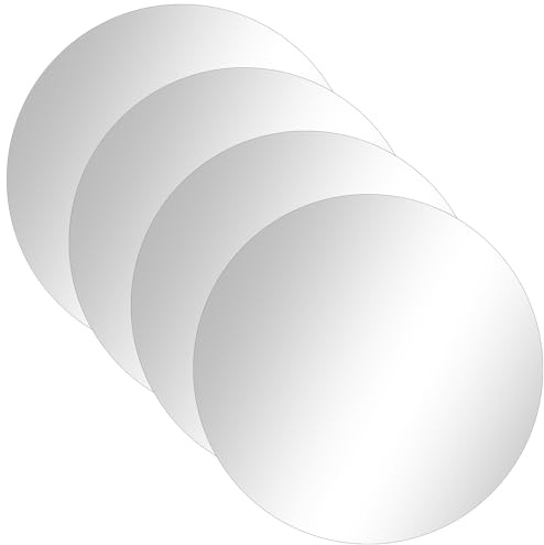 KOHAND 4 Pack Self Adhesive Acrylic Mirror, 30cm Round Acrylic Mirrors, Large Circle Mirrors Stick on Decorative Mirror for Walls Bathroom Livingroom
