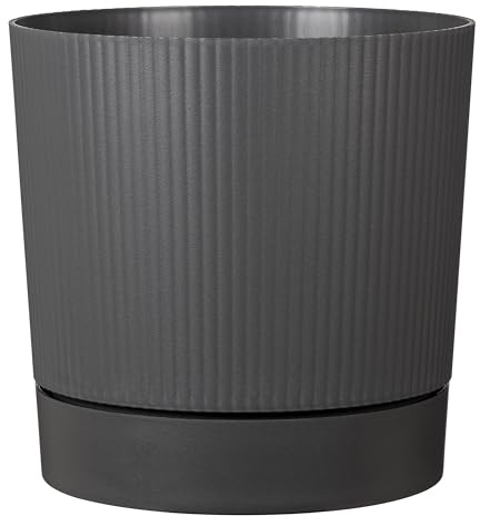 Scheurich LINO+ Pflanzgefäß aus Kunststoff, Grau, ⌀ 47 cm, H 38,1 cm