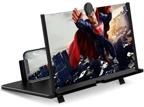 Goevcclei 18 Inch phone magnifier screen,HD Phone Amplifier with Folding Stand Holder Portable Movie Video Game Enlarger 3d Movies Phone Projector Gadgets for Gifts
