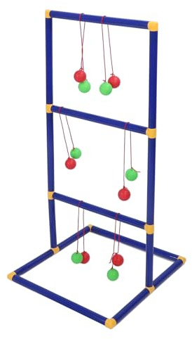 Alomejor Ladder Ball Set Competitive Fun Ladder Tossing Game for Kids, Easy Setup Outdoor Game Set, Durable ABS Material