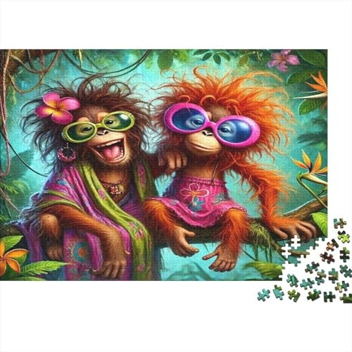 Lustige Tiere 1000 Teile Affen Motiv Puzzle Erwachsene Paper Pappe Bildungs Tierpuzzle Deko Wandspiel 38x26cm/1000pcs
