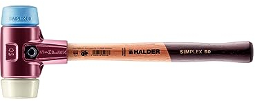 Simplex Schonhammer, TPE-soft / Nylon; mit Tempergussgehäuse und hochwertigem Holzstiel | D=50 mm | 3018.050