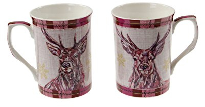 Lesser & Pavey Henkelbecher 'Hirsch' im 2er Set, Porzellan, Isoliert, Winter, Weihnachten