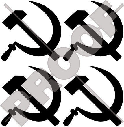 HAMMER & SICHEL Sowjetischer Kommunist 50mm Auto & Motorrad Aufkleber, Vinyl Stickers x4 - WAHL VON 22 FARBEN