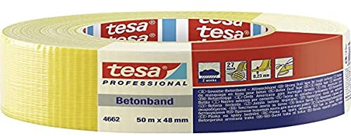 tesa 04662-00199-00 04662-00199-00-Klebeband Serie 4662-50 m x 48 mm gelb Betonband-2 sem. außen