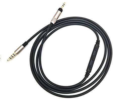 Ersatzkabel kompatibel mit Audio Technica ATH-M50x, ATH-M40x, ATH-M70x Kopfhörer, Fernbedienung Lautstärkeregler und Mikrofon, kompatibel mit iPhone, kompatibel mit iPad, kompatibel mit Apple-Geräten