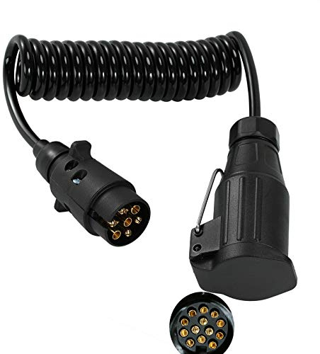 JVJ Adattatore da 7 a 13 poli, cavo adattatore da 2 m, cavo di prolunga per roulotte, camper, auto, rimorchi