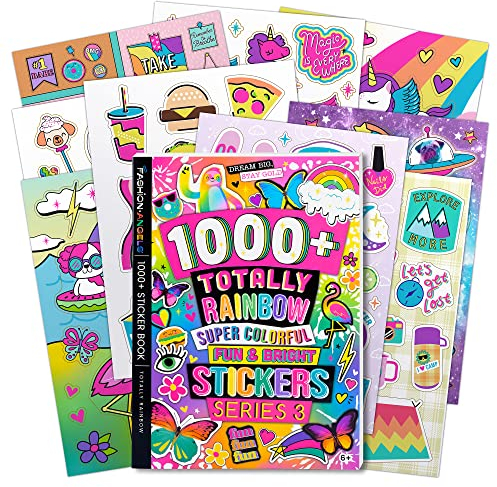 Fashion Angels 1000+ Neon Sticker Book 77809, 40 page Sticker Book,multi