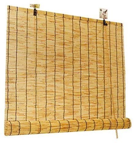 NIANXINN Natural Reed Curtain,Vintage Decoration Bamboo Roller Blind - Curtains, Bamboo Curtains with Lifter,Sunshade Waterproof Lifting Shutters for Outdoor/Patio/Door,Custom (120x200cm/47x79)