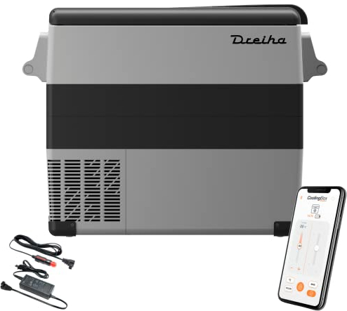 Dreiha CBX55 - Nevera Portátil con Compresor LG, CoolingBox 55, Conexiones 12V / 24V 0 110V/ 220V, Enfriamiento de -20ºC a +20ºC. Incluye Cesta Removible