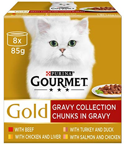 Gourmet Gold Beef in Gravy Cat Food 8x85g