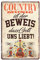 Blechschild Country Music ist der Beweis dass Gott uns liebt - Metallschild mit witzigen Spruch für Country Musik Begeisterte - Retro Deko Schild für Bar, Kneipe, Musikzimmer, Übungsraum - 20x30cm