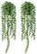 FUNARTY 2pcs Faux Plants Indoor — Artificial String of Pearls Plant in Black Pots, Realistic Green Fake Hanging Plants for Shelf Decor Desk Home Garden Decorations