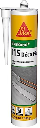 SIKA - Colle d'agencement - SikaBond 115 Déco Fix, Blanc - Colle à maintien immédiat - Intérieur et extérieur abrité - Multi-supports - Remplace clous et vis - 290ml