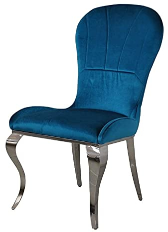 Barock Stuhl dunkelblau Tiffany - modern barock Polsterstuhl