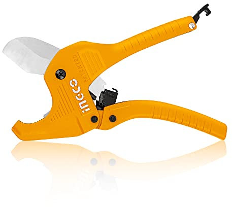 INGCO Tagliatubi in PVC a cricchetto per tagliare tubi in PEX, PVC e PPR e tubi idraulici fino a 5/8, utile per casa, manutenzione, idraulico HPCS05428