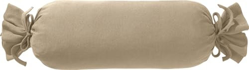 Erwin Müller Nackenrollenbezug Nürnberg Doppel-Jersey, Taupe Größe 40x15 cm Ø - strapazierfest, besonders formtreu, mit Bindeband