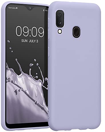kwmobile Hülle kompatibel mit Samsung Galaxy A20e Hülle - weiches TPU Silikon Case - Cover geeignet für kabelloses Laden - Pastell Lavendel