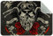 Vintage-Biker-Teppich mit Totenkopf-Motiv, rutschfeste Bodenmatte, Fußmatten für Wohnzimmer, Schlafzimmer, Mädchen, Jungen, Kinderzimmer, Schlafsaal, Kinderzimmer, 61 x 40,6 cm
