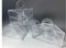 Abstandhalter aus PS Polystyrol Kunststoff, glasklar transparent, mit seitlicher Öse (Trapez Profil 70/18, Abstandhalter)