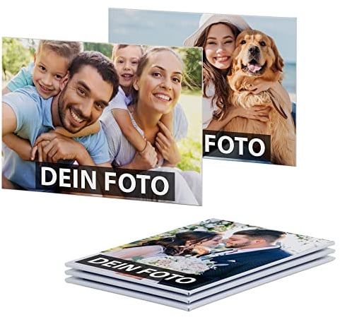 Fotomagnet selbst gestalten - mit Bild und Text - Kühlschrankmagnet Personalisieren mit Foto und Wunschtext - 5 Stück | Querformat, 8 x 6 cm