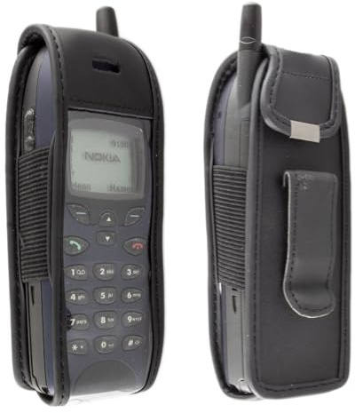 caseroxx Ledertasche mit Gürtelclip für Nokia 5110/6110/6150 in schwarz – robuste Handy-Tasche mit Sichtfenster & Gürtelclip aus Echtleder, ideal für Beruf, Freizeit, Outdoor & sicheren Transport