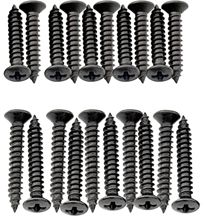 Musiclily Ultra 2,5x15mm/2,5x18mm Vis Cruciformes à Tête Fraisée Bombée en Acier Inoxydable pour Guitare Electrique Basse Cadre de Micro Humbucker, Noir (lot de 20)